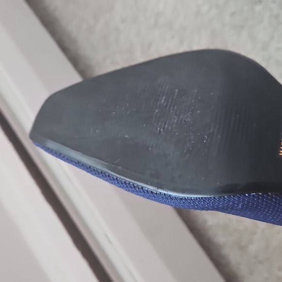 Navy Pointed Kitten Heel Pumps - Women's Dress Shoes - Picture 11 of 12